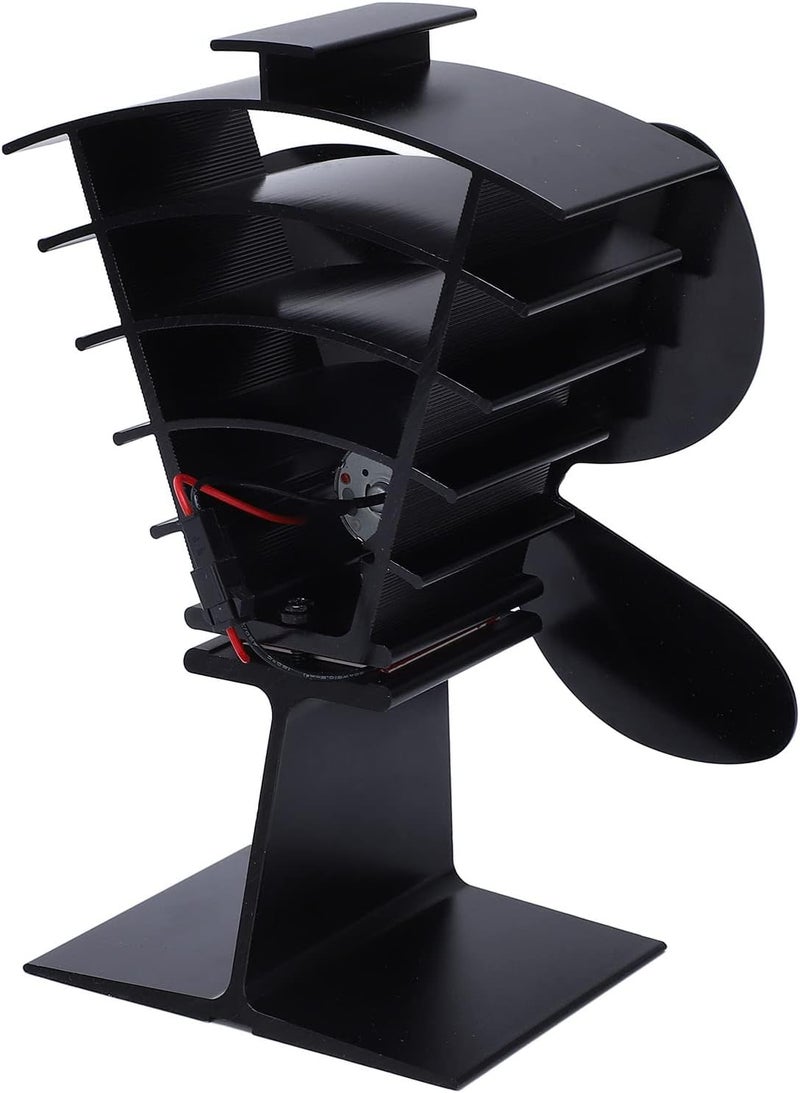 woobles 4 Blades Fireplace Fan, Heat Powered Stove Fan, Low Noise Fast Circulating Warm Air, Fireplace Fan for Wood/Log Burner/Fireplace - Image 2